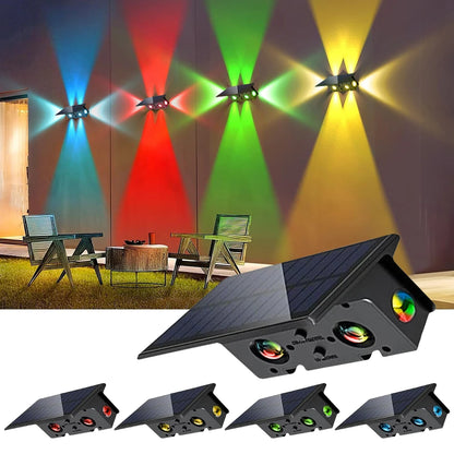 1-4PCS RGB Solar LED Light Outdoor Solar Wall Light IP65 Dusk To Dawn Up and Down Solar Light for Outside Fence Porch Deck Patio