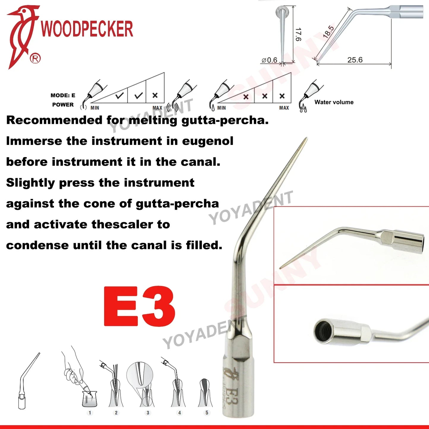 Woodpecker Dental Scaler Tips Ultrasonic Tooth Cleaning Machine Cutter Head Endo Perio Scaling Tips Fit EMS UDS Scaler Handpiece