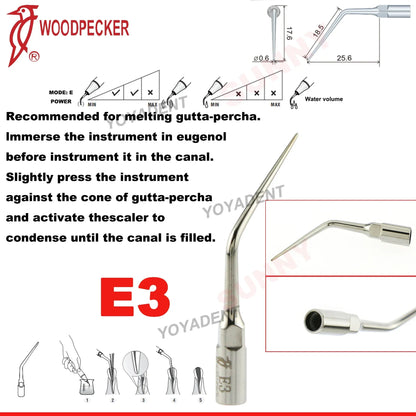 Woodpecker Dental Scaler Tips Ultrasonic Tooth Cleaning Machine Cutter Head Endo Perio Scaling Tips Fit EMS UDS Scaler Handpiece
