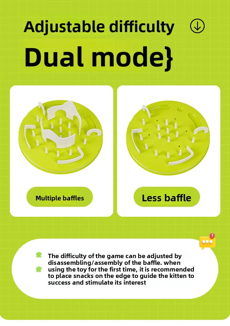 Interactive Cat Slow Feeder Puzzle Maze Toy, Anti-Choke Pet Treat Dispenser Bowl for Kitten Small Dog, Food Grade Interactive Fe