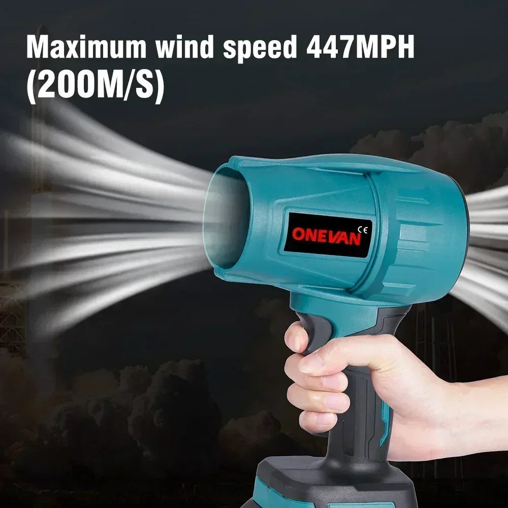 ONEVAN Brushless 2000W Electric Turbo Blower Jet Fan 200M/S Violent Car Dryer Snow Dust Blowing Tool For Makita 18V Battery Pin