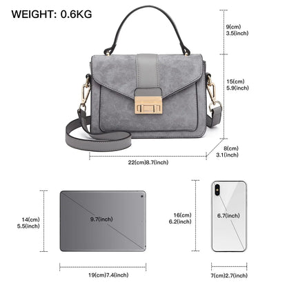 Miss Lulu Crossbody Bag for Women, Small Women's Top-Handle Bags, Suede Handbags for Shopping Traveling