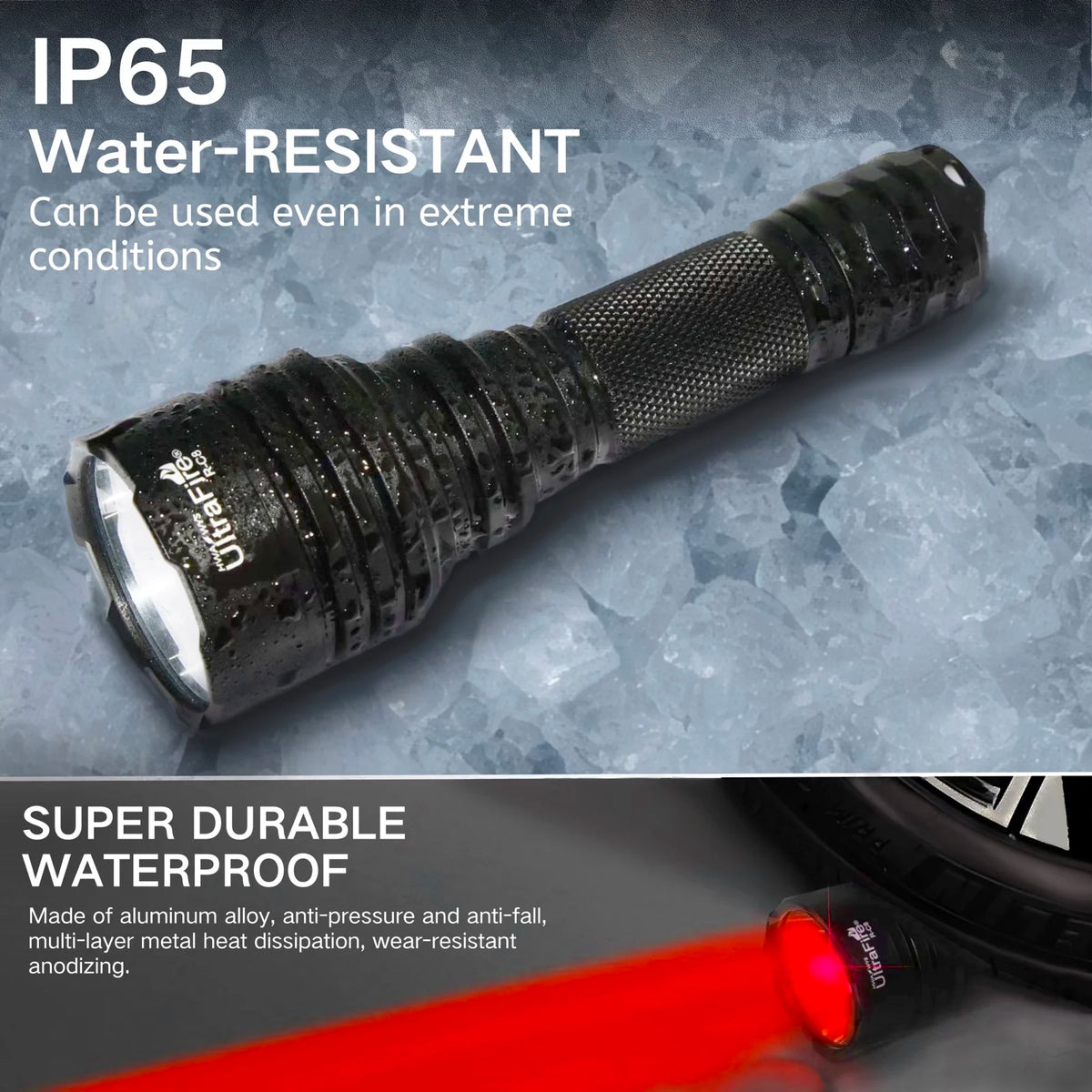 UltraFire C8 Red Light Flashlight Powerful Professional Tactical Hunting FlashLights Coyote Night Vision Lamp for Astronomy