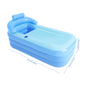 160*84*64cm Foldable Bathtub, Inflatable Bath Tub with Bubble Mat for Relaxation, Blue, Portable Soaking Tub for Home