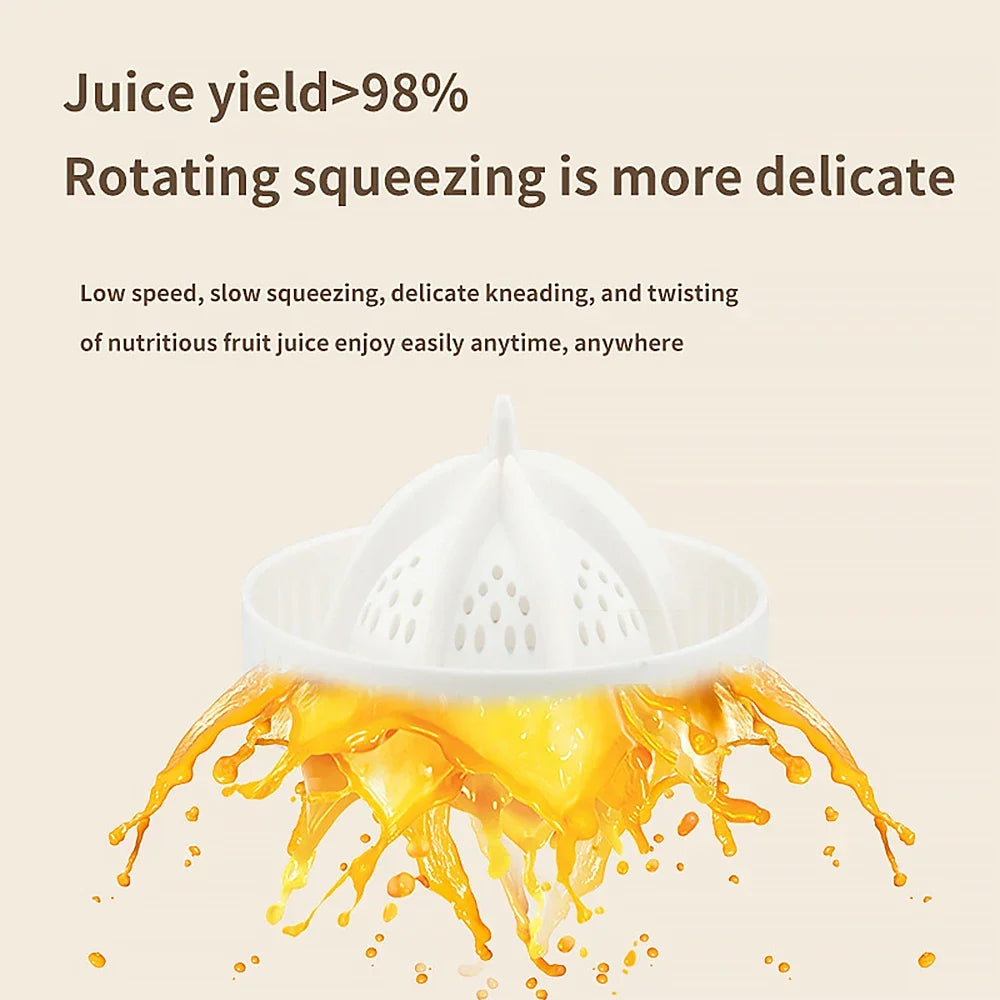 Electric Juicer Cordless Juicer Citrus Orange Lemon Squeezer USB Charging Kitchen Fruit Juicer Blender Separator Press Machine