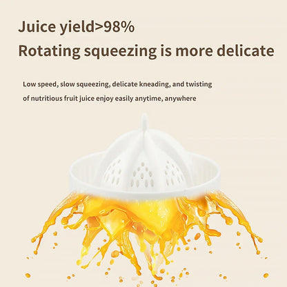 Electric Juicer Cordless Juicer Citrus Orange Lemon Squeezer USB Charging Kitchen Fruit Juicer Blender Separator Press Machine