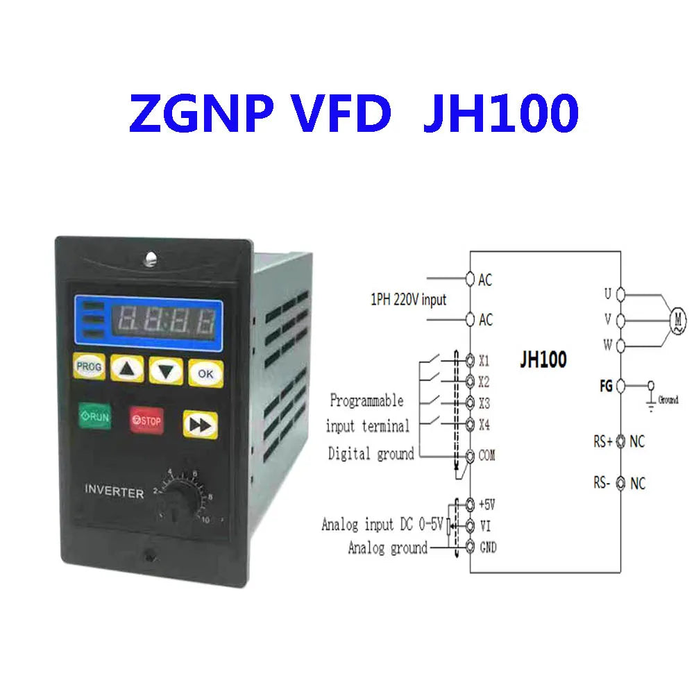 ZGNP 220V Frequency Drive - 0.75KW, 1.5KW, 2.2KW, Single-Phase Input, Three-Phase Output