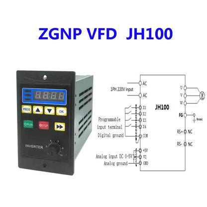 ZGNP 220V Frequency Drive - 0.75KW, 1.5KW, 2.2KW, Single-Phase Input, Three-Phase Output