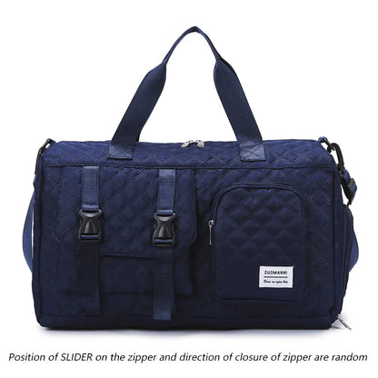 Durable Nylon Travel Duffle Bag, Portable Sports Gym Bag for Overnight Trips Shoulder Duffel Training Bag, Spacious Argyle