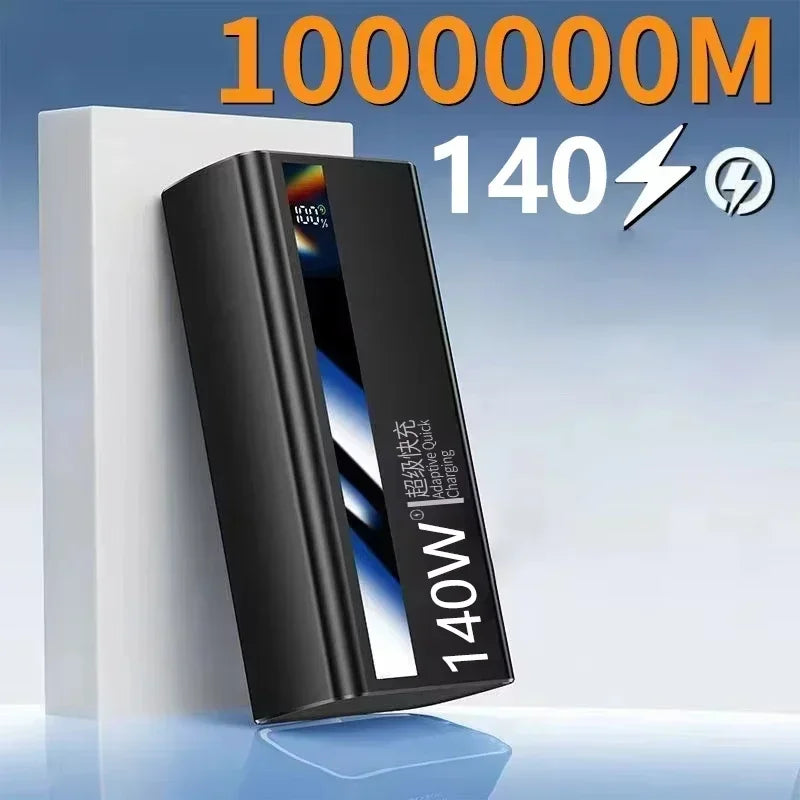 Lenovo 500000mAh CCC 140W Powerbank Super Fast Charging Ultra Capacity Portable Charger with LED Digital Display