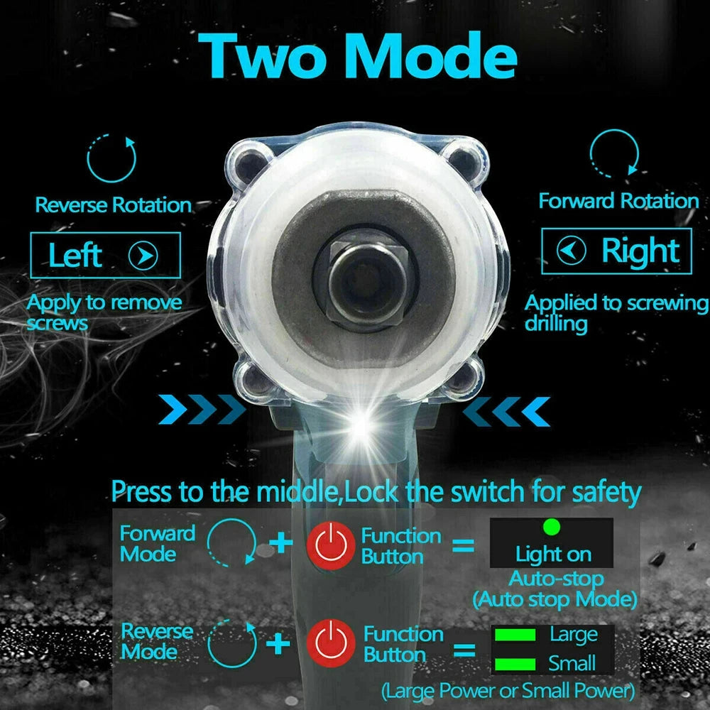 520NM Brushless Electric Impact Wrench Cordless Wrench Screwdriver PowerTool For Makita 18V Battery Pin