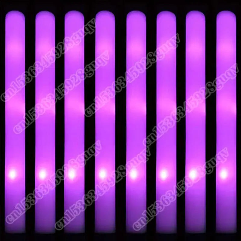 30Pcs Foam Glow Sticks with 3 Modes Colorful Led Flashing Glow Stick Glow in The Dark Party Supplies for Wedding Raves Concert