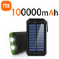 Xiaomi 200000mAh Power Bank Fast Charging Outdoor Large Capacity External Battery Solar PowerBank Flashlight For iPhone Samsung