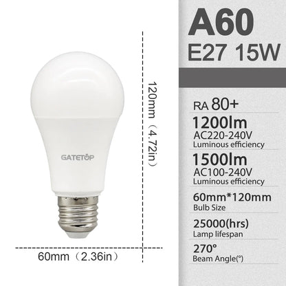 10pcs/lot LED bulb E27 AC 110V 220V 3W 8W 9W 12W 15W 18W 20W 24W LED A60 G45 lamp Saving Cold Warm White Bulbs for Home Light