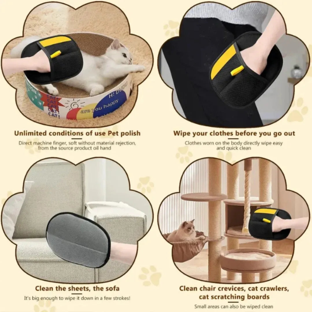 2Pcs Pet Hair Removal Gloves Double-sided Electrostatic Brush for Cat Dog Fur Grooming Glove Sofa Carpet Clothes Cleaning Tool