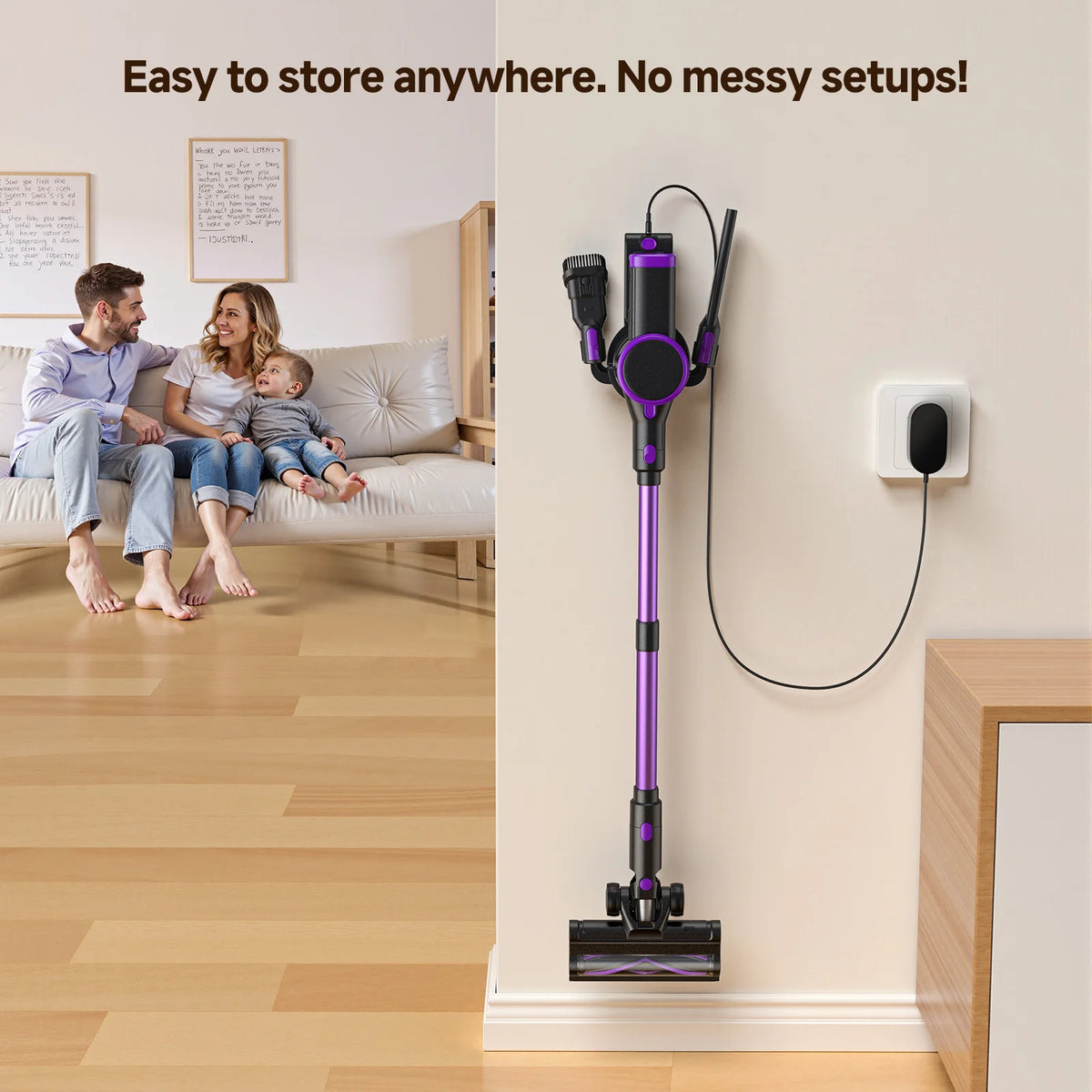 Lubluelu P4 Cordless Vacuum Cleaner 30Kpa Suction, 40Mins Runtime, Self-Standing, Green LED, for Hard Floor Carpet Pet