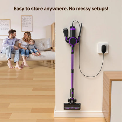 Lubluelu P4 Cordless Vacuum Cleaner 30Kpa Suction, 40Mins Runtime, Self-Standing, Green LED, for Hard Floor Carpet Pet
