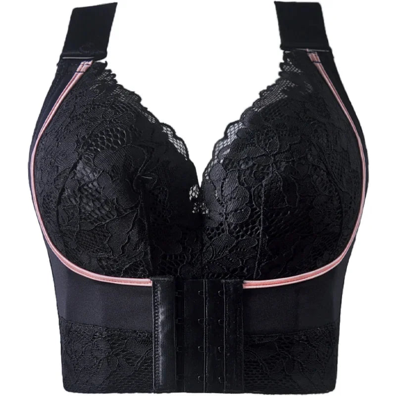 Plus Size Push Up Bra Wireless Front Closure - Seamless Comfort Bralette for Women, No Underwire Lift Support T-Shirt Bra
