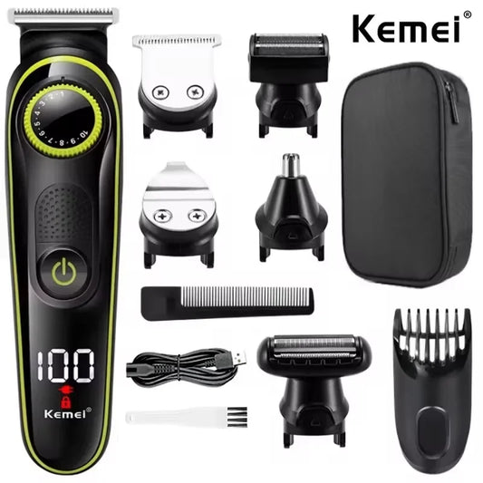 Kemei 696 Electric Hair Clipper Multifunctional Trimmer For Men Electric Shaver For Men's Razor Nose 5 In 1 Professional Trimmer