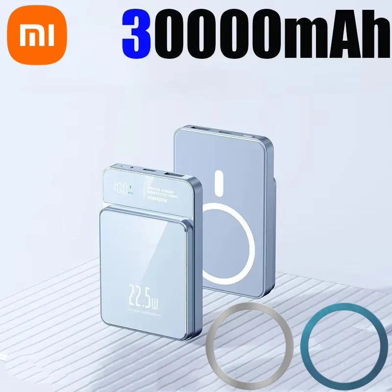 Xiaomi PD 22.5W Fast Charging Power Bank 500000mAh 15W Magsafe Wireless Charger for iPhone 16 Samsung Powerbank Magnetic Ring