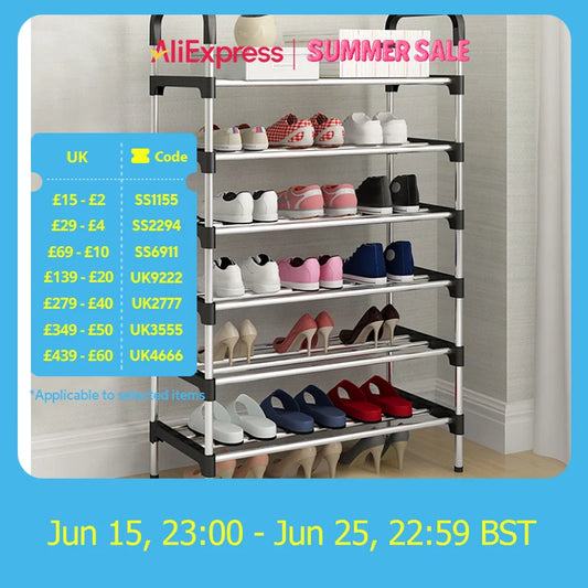 【Lifeideas】3/4/5 Tiers Shoe Rack Organizer Stackable Space Saving Shoe Shelf