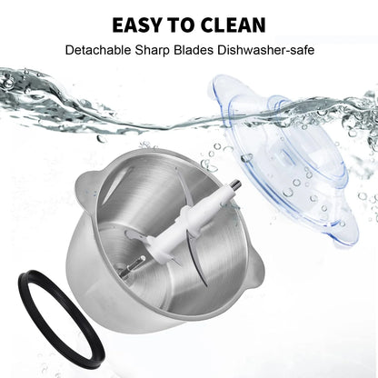 2L Electric Meat Grinder Food Crusher 2 Speeds Stainless Steel Multifunctional Vegetable Slicer Chopper Food Processor UK Plug