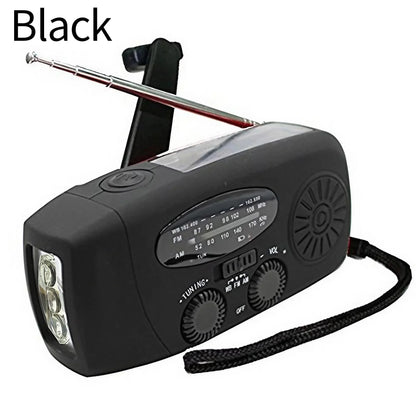 Multifunctional Portable Radio Hand Crank Solar Power FM AM WB NOAA Weather Radio Emergency LED Flashlight Flashlight Power Bank