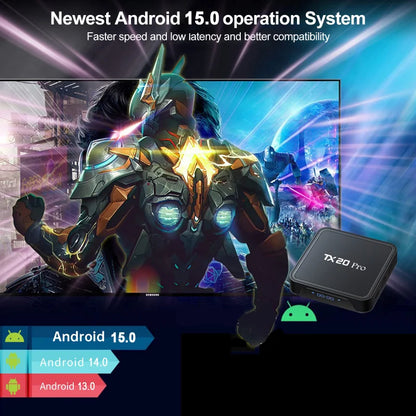 TX20 Pro TV Box Android 15 Allwinner H313 Quad Core 8K 4K HD Media Player 4G 5G Dual WIFI BT5.0 8GB 128GB Voice Remote iptv