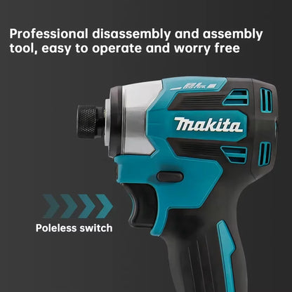 Makita DTD173 bule (EU-Plug) 18v Brushless Lithium-ion Impact Driver Power Tool Multifunctional Tool, Drill Bit, Power Tool