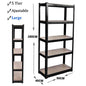 Adjustable Height Layout 5-Tier Heavy Duty Shelf 875kg Boltless Metal Rack Tool Free Assembly for Garage Warehouse Storage