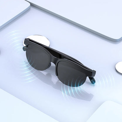 AI Intelligent Translation Glasses Built-in Microphone Speakers Earphone Glasses Music Sunglasses Wireless Headset for Men Women