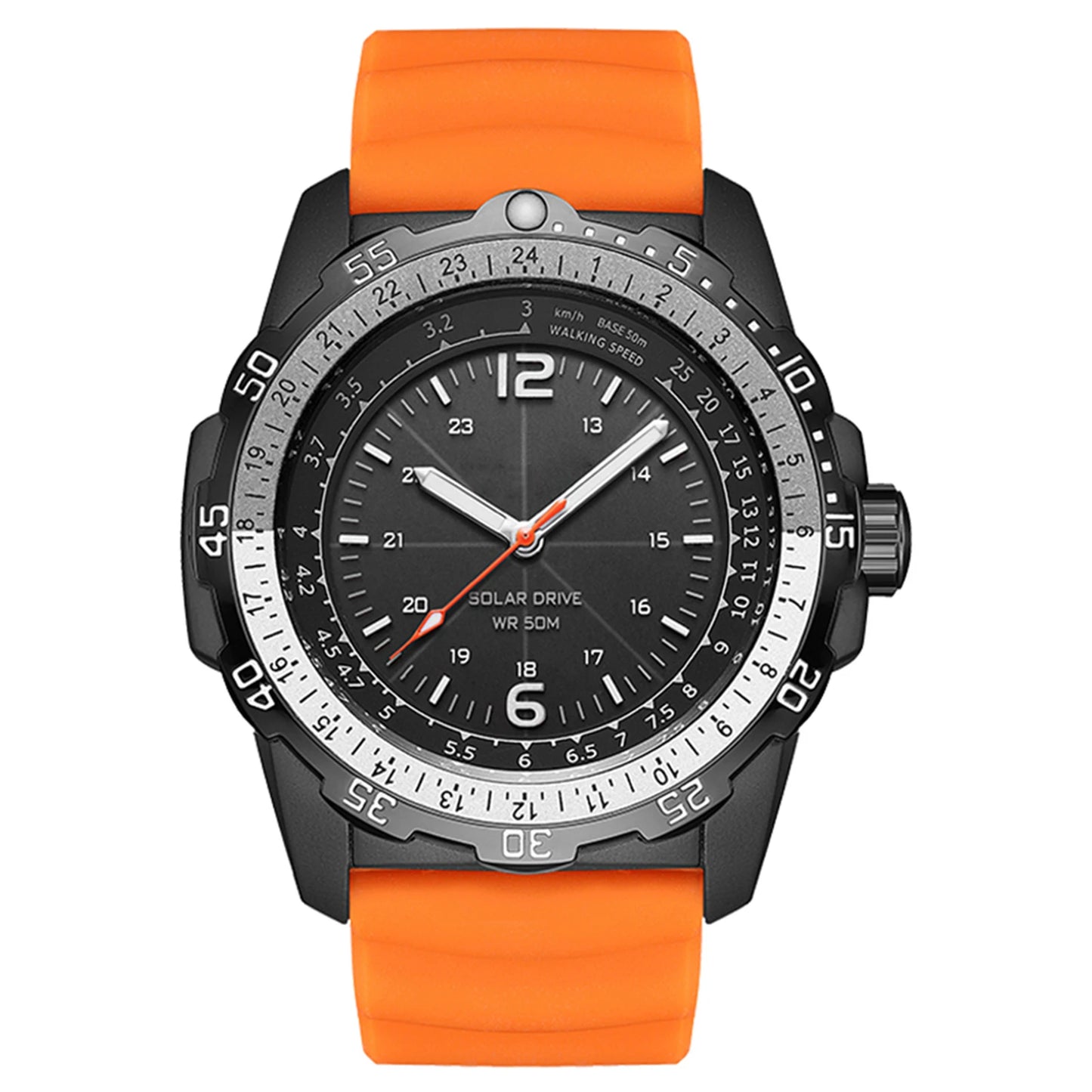 Men's Solar Powered Digital Watch 50M Waterproof Outdoor Sports Watch Luminous Watch