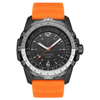 Men's Solar Powered Digital Watch 50M Waterproof Outdoor Sports Watch Luminous Watch