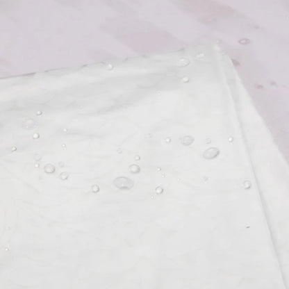 Shower Curtain White Floral Print Peva Fabric Bathroom Curtains Waterproof Mildew Proof Transparent for Toilet with Hooks 200cm