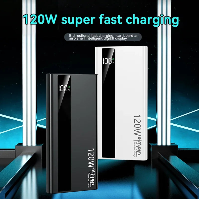 Lenovo 120W 500000mAh Power Bank High Capacity Super Fast Charge Portable External Battery PowerBank For iphone Samsung 2026 New