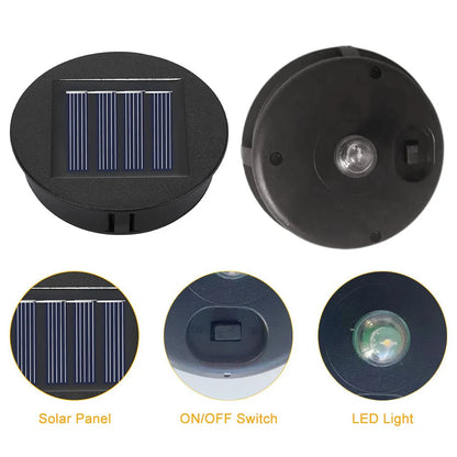Solar Lights Replacement Top Lid Lights Replacement IP44 Waterproof 1.2 V 600 MAh 7LM with Switch for Outdoor Hanging Lanterns
