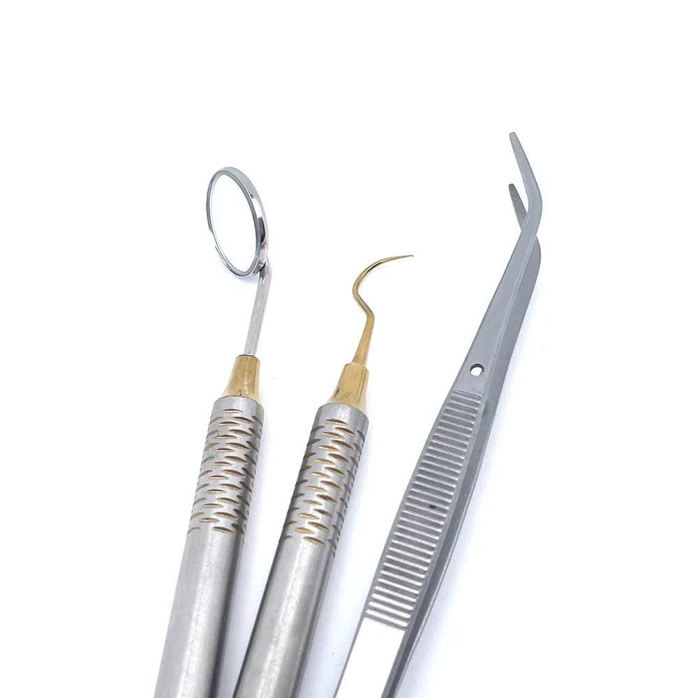 Dental Instruments Set Stainless Steel Teeth Care Tools for Dentist with Mirror Probe Tweezers Spoon Excavator