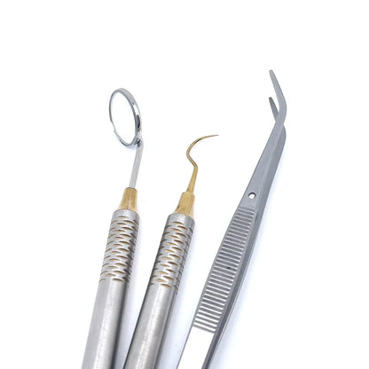 Dental Instruments Set Stainless Steel Teeth Care Tools for Dentist with Mirror Probe Tweezers Spoon Excavator