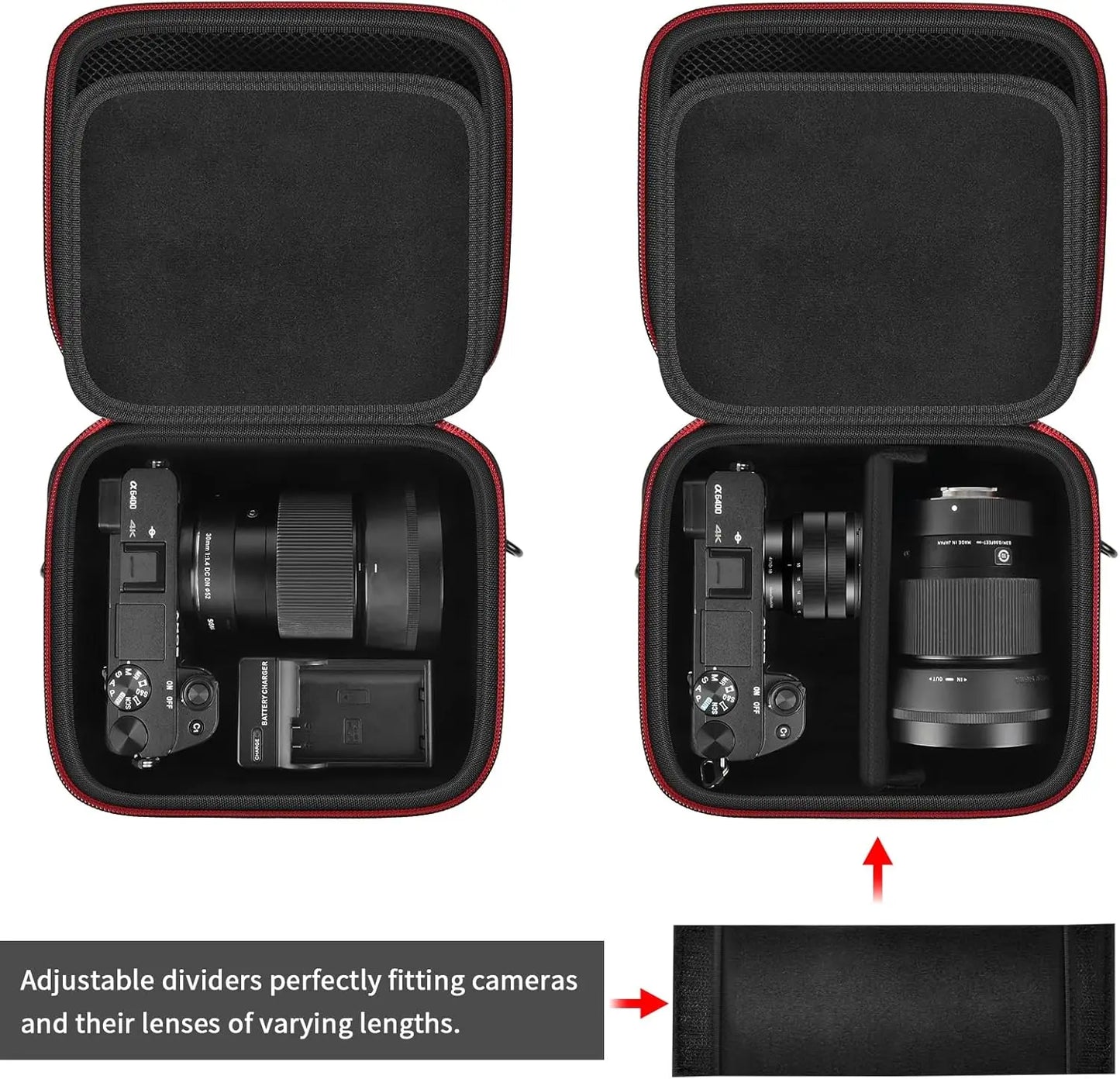 Camera Case for Sony Alpha ZV-E10 Alpha a6400/ a6700/ a6100/ a6000/ a6600/ a6500 Mirrorless Digital Camera, Hard Travel Bag with
