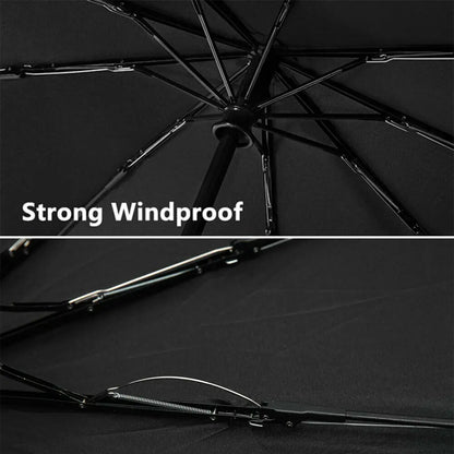 Large 10 Ribs Umbrella Strong Automatic Open & Close Folding Rain Windproof Rainproof and Durable Canopy Design Versatile Travel