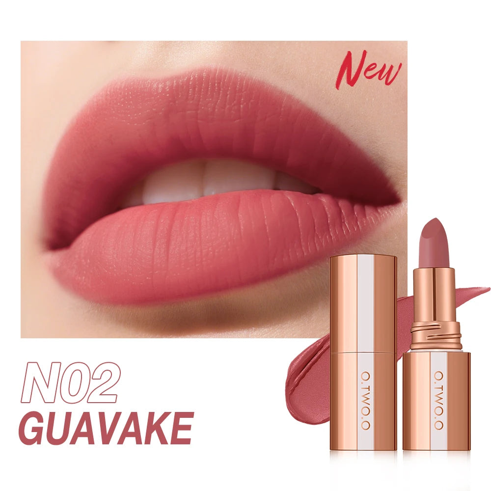 O.TWO.O Matte Lipstick Long Lasting Waterproof Lip Stick Smudge-free Classic Highly Pigmented Velvet Finish Lip Tint Makeup