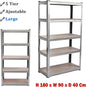 Adjustable Height Layout 5-Tier Heavy Duty Shelf 875kg Boltless Metal Rack Tool Free Assembly for Garage Warehouse Storage