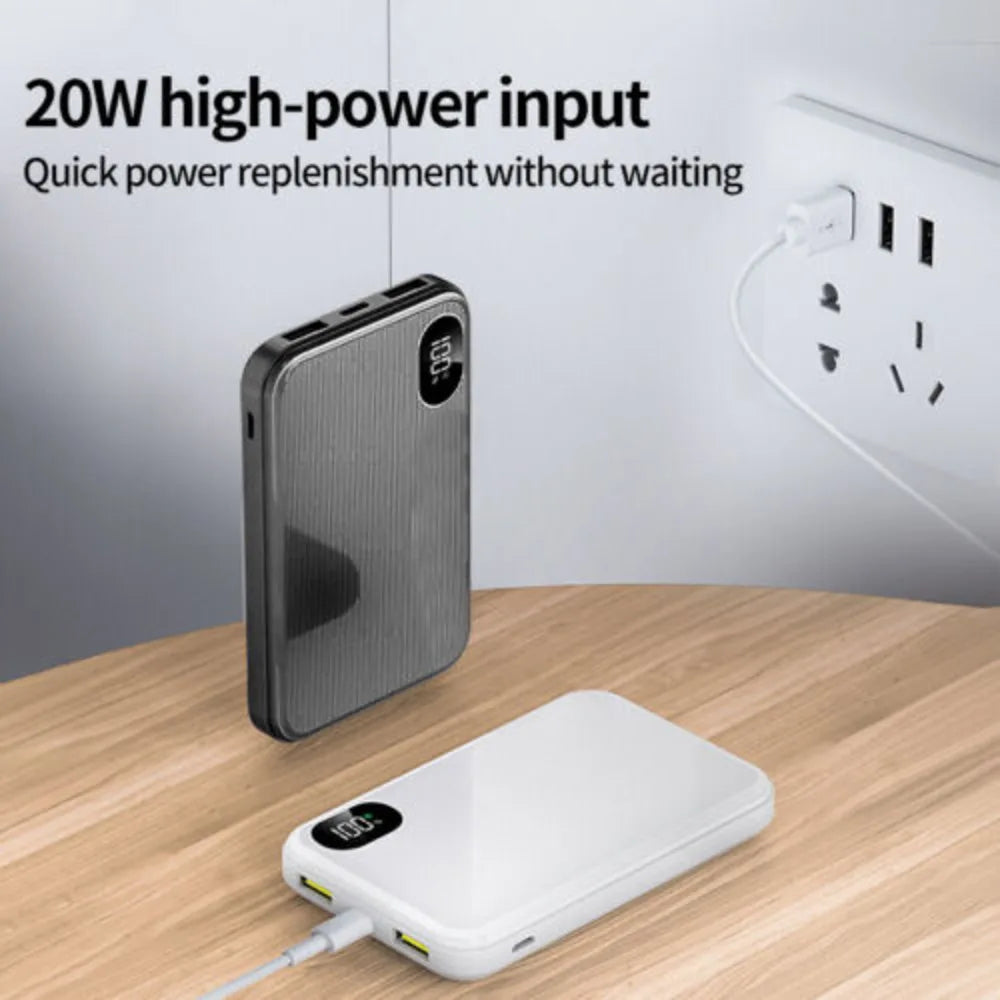 20000Mah Power Bank Fast Charging Portable Charger Battery Pack For Mobile Phone