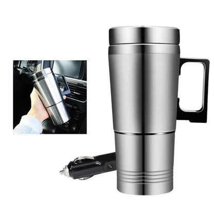 Water Coffee Milk Thermal Mug 12V/24V Car Electric Heating Cup 300ML Insulated Drink Mug Stainless Steel Travel Electric Kettle