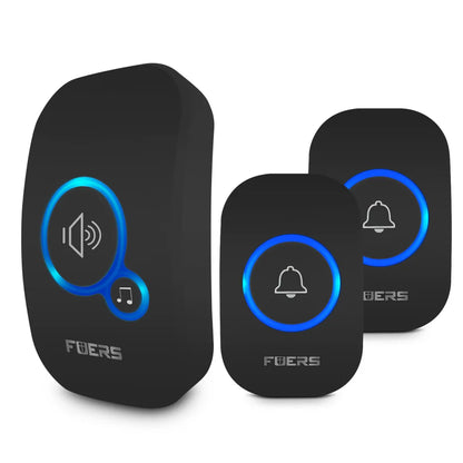 Fuers Wireless Doorbell Waterproof Welcome Chime Home Door Bell Intelligent 32 Songs Smart Alarm With Battery For Store Hotel