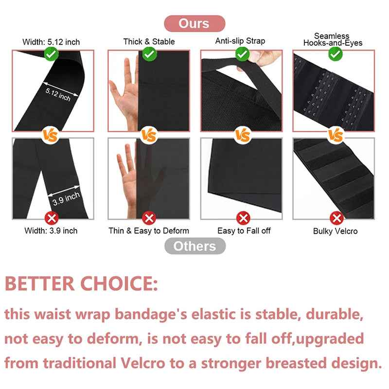 Buckle Bandage Wrap Adjustable Waist Trainer Tummy Slimming Belt Lumbar Support Corset Workout Belly Trimmer Sheath Shapewear