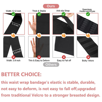 Buckle Bandage Wrap Adjustable Waist Trainer Tummy Slimming Belt Lumbar Support Corset Workout Belly Trimmer Sheath Shapewear