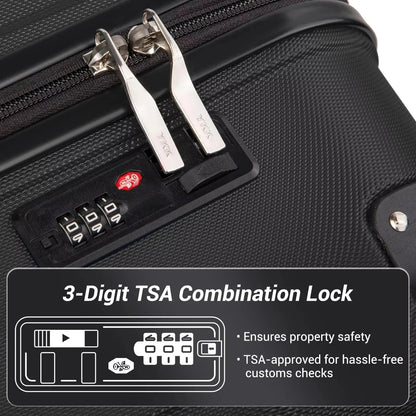 Kono Large Hard Shell Luggage 19/24/28 inch Lightweight ABS 4 Wheels Spinner Business Trip Trolley Case Suitcase