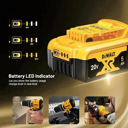 100% Original DeWalt 20V 6Ah 5Ah Battery Power Tool Replacement for DeWalt DCB206 DCB205 DCB202 DCB200 18V 20V Power Tool