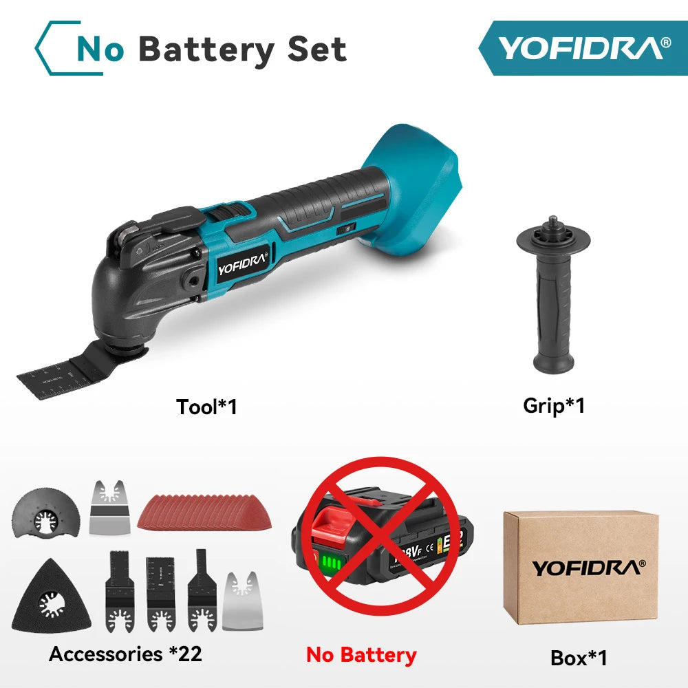 YOFIDRA 6 Gears 600W Oscillating Multi Tools Function Tool 20000OPM Electric Saw Trimmer Shovel for Makita 18V Battery Pin
